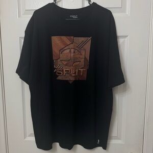 VTG SPLIT Y2K Skateboard T-Shirt Men’s X-Large Black Brown Graphic Short Sleeve